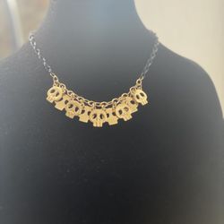 Charming Charlie Skull Necklace With Black And Gold Tone Chain N-2507