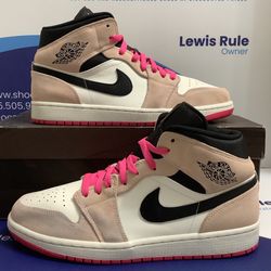 Size 10M|Reconditioned Air Jordan 1 Mid Crimson Tint Men’s Size 10