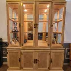 Vintage Ming Dinasty-inspired china cabinet (63" L x 18" W x 82" H)