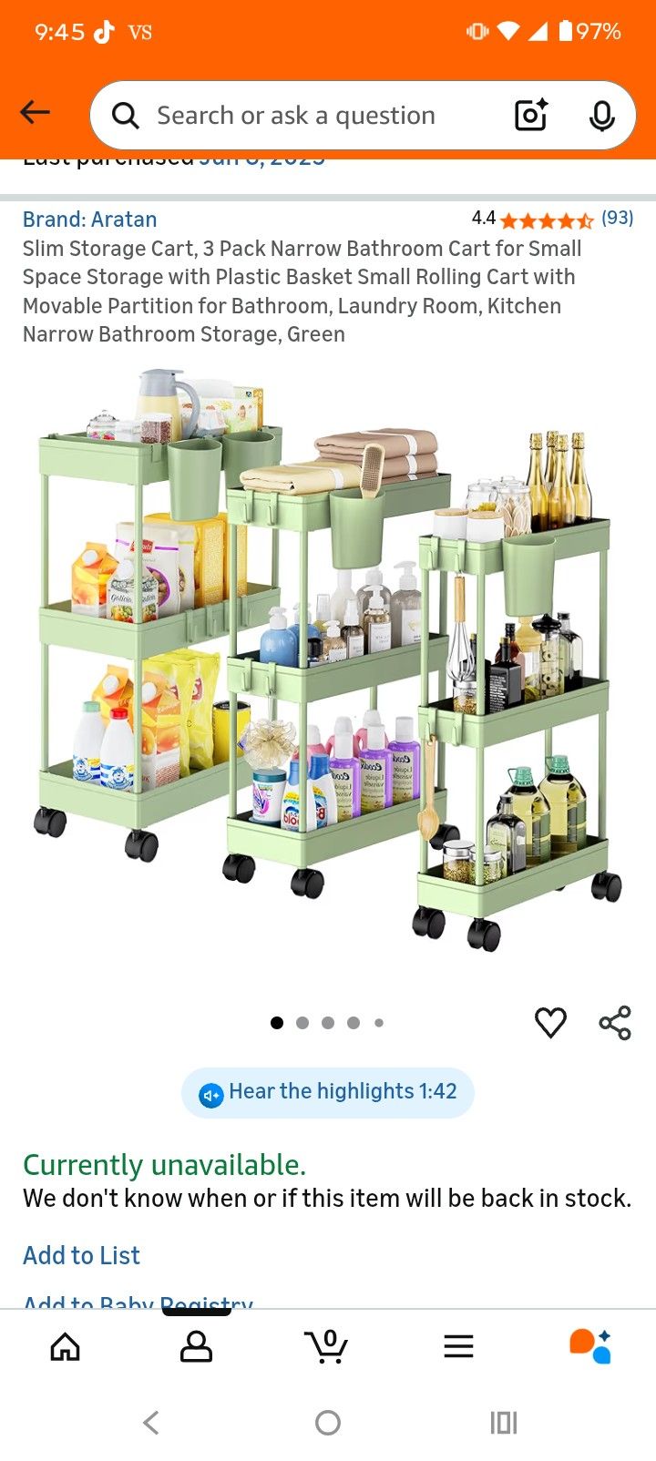 Storage Rolling Carts 
