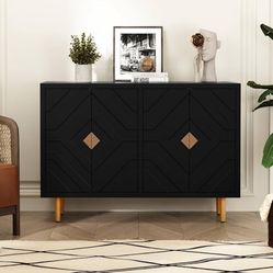 48" Accent Cabinet with 4 Doors and Shelves, Modern
