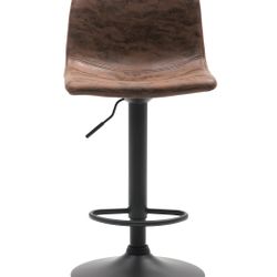 Adjustable Brown Cushioned Revolving Bar Stool