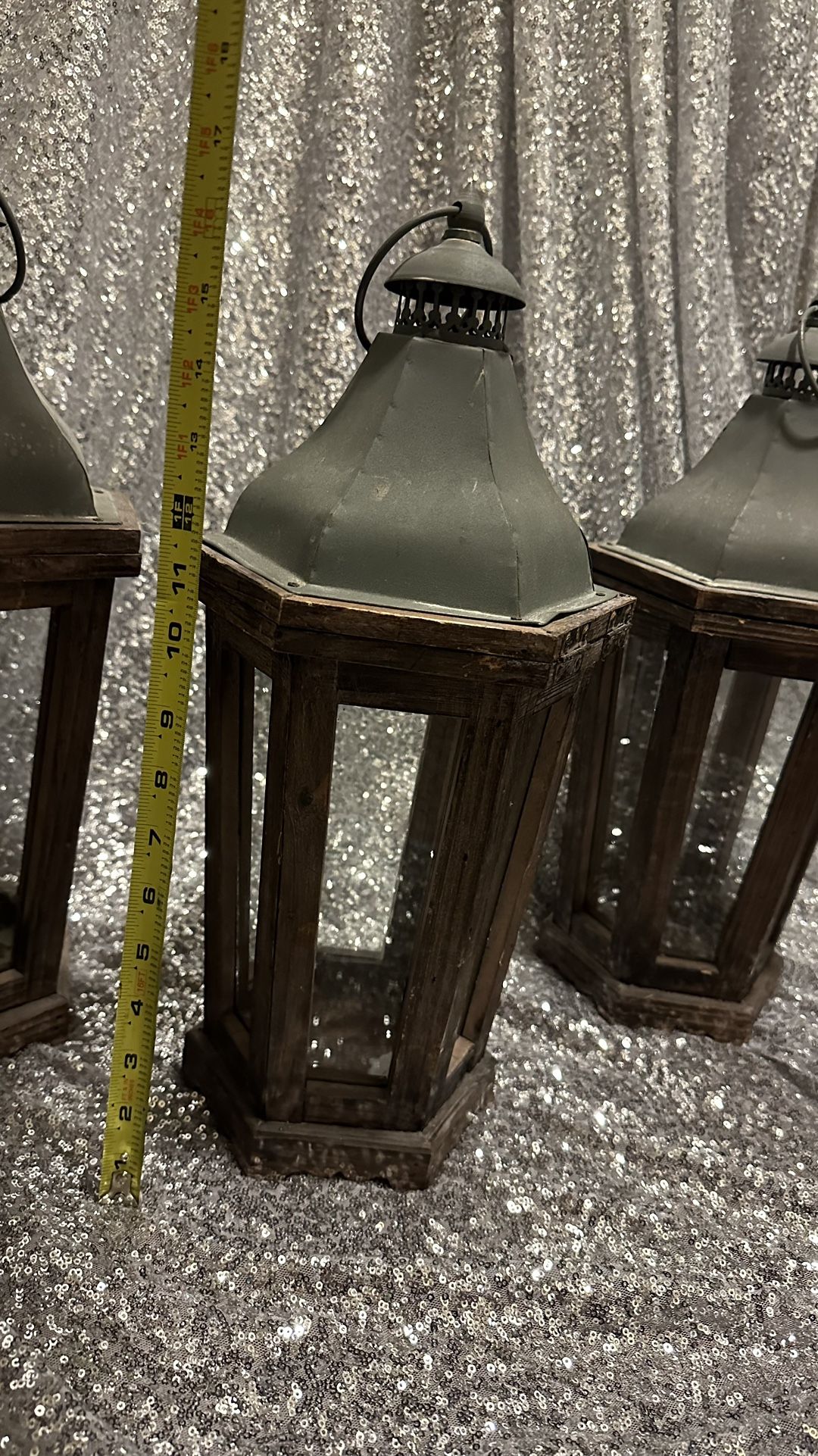 Large Wooden Lanterns (set Of 5)