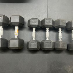Rubber Hex Dumbbells 