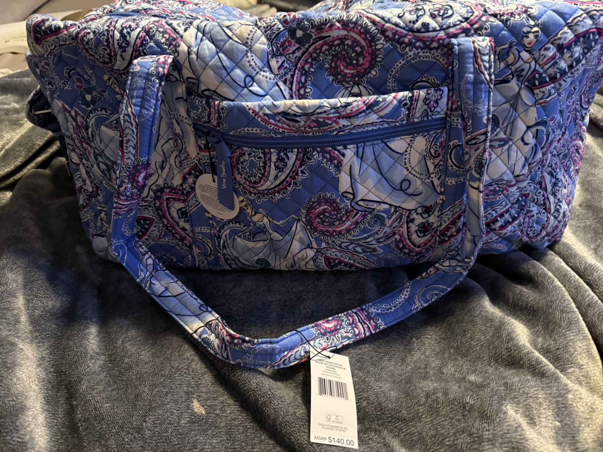 Vera Bradley Disney Cinderella Paisley Large Travel Duffel Bag