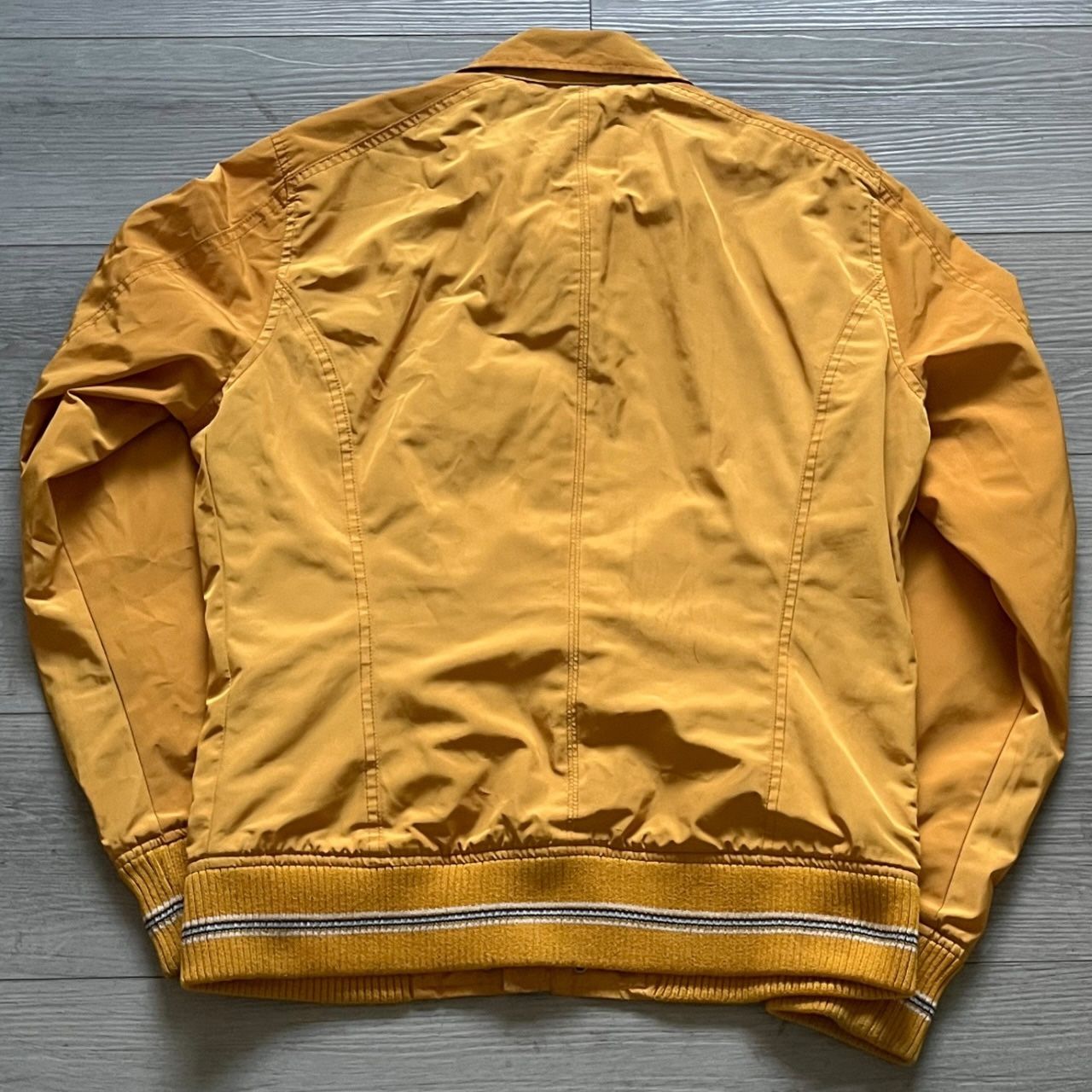 DIESEL ARCHIVE MUSTARD Y2K NYLON BOMBER DESIGNER JACKET MID 2000s ERA