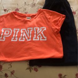 Pink Velour Pant And Shirt