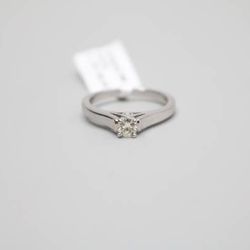 14K White Gold Diamond Solitaire Ring 0.21 CTW Size 7 | Pre-Owned