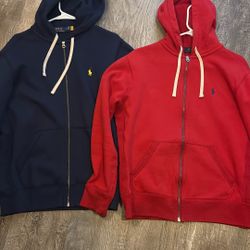 Polo Hoodies Red & Navy Size M