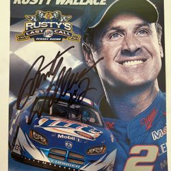 Rusty Wallace NASCAR #2 Hand Signed 8x10 Photo Card