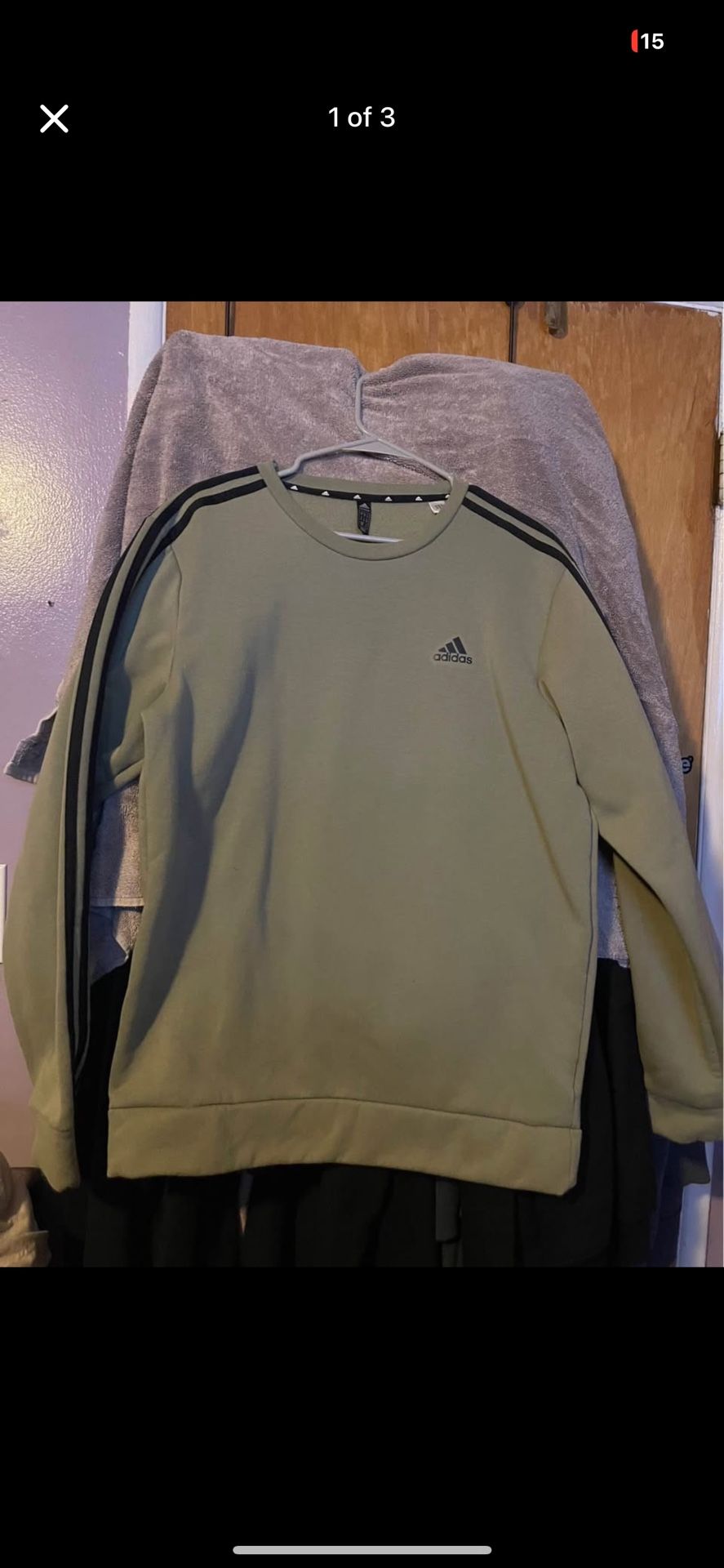 Boys green pullover Adidas sweater