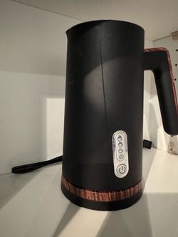 Electric Milk Frother with Wood Accent