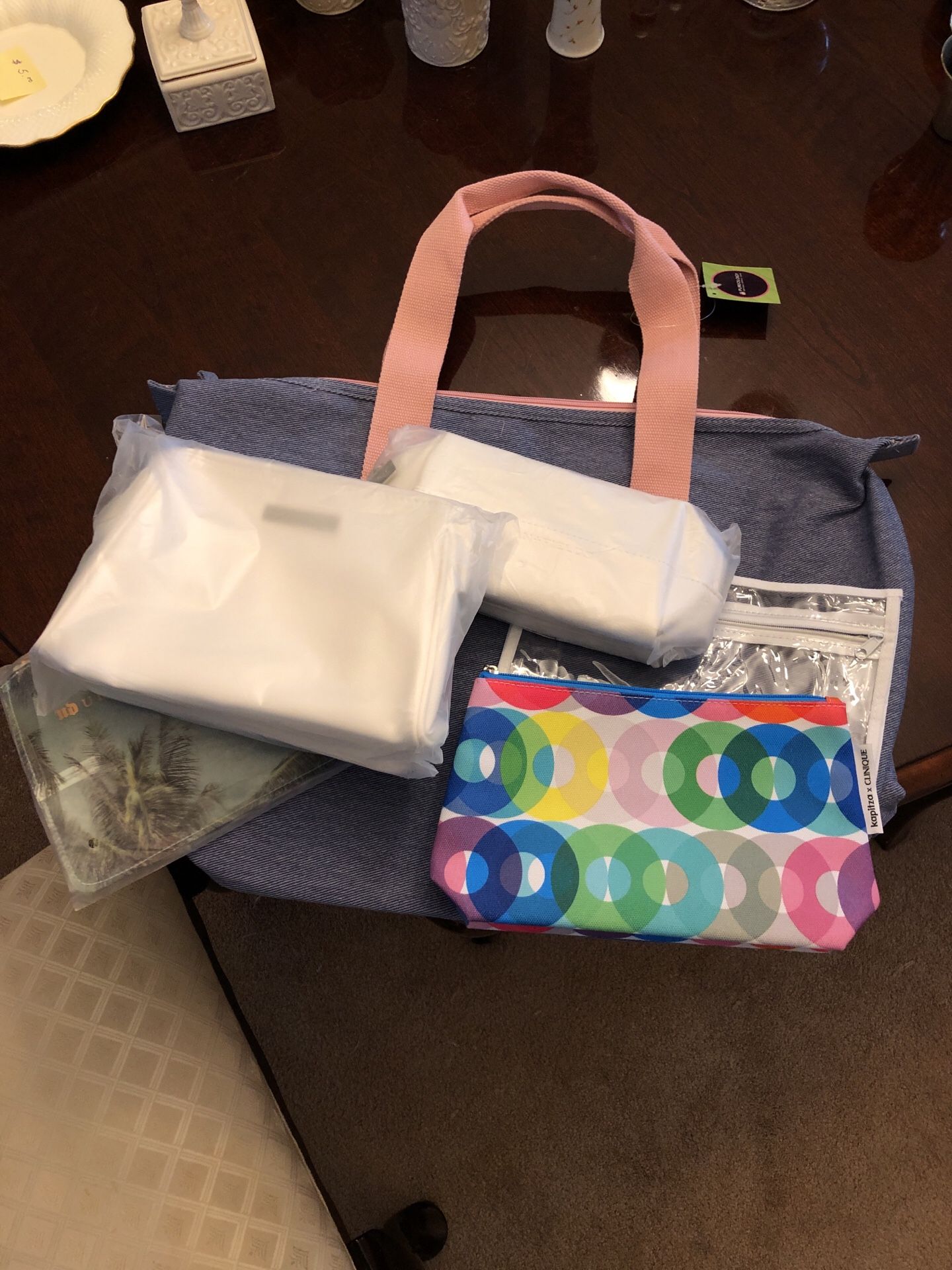 Tote bag and cosmetics bags
