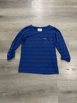 Vintage Hollister Black/Blue Stripe Longsleeve Top