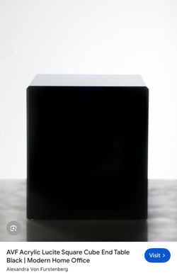 AVF M-16 Designer Acrylic Cube End Table – Black (Alexandra Von Furstenberg)