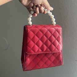 Red Purse with Pearl handles