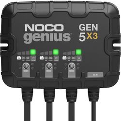 NOCO Genius GEN5X3, 3-Bank, 15A (5A/Bank) Smart Marine Battery Charger, 12V Waterproof Onboard Boat Charger, Battery Maintainer and Desulfator for AGM