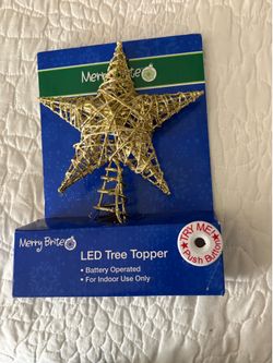 LED GLITTERED LIGHTED TREE TOPPER