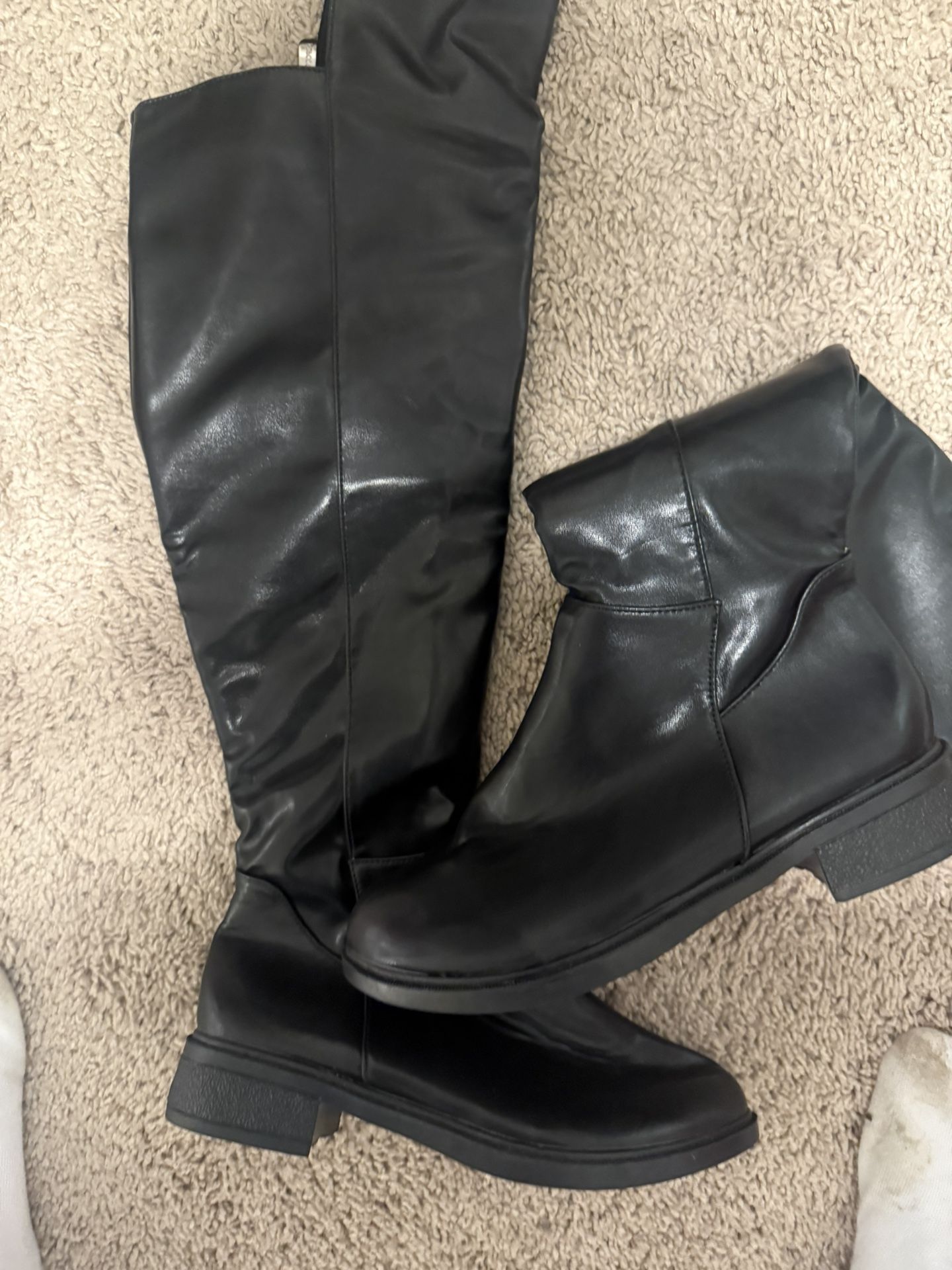 New Black Knee High Boots 