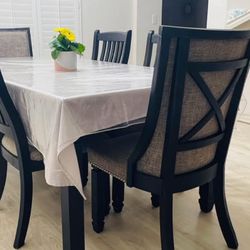 Wooden Dining table with 6 chairs 