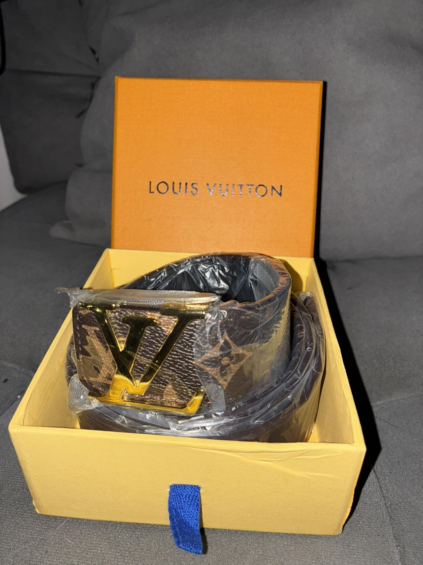 Lv Belt Brown Gold
