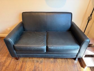 FREE Faux Black Leather Loveseat Sofa