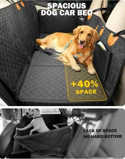 Back Seat Extender for Dogs, Waterproof Dog Car Seat Cover for Back Seat with Hard Bottom, Upgraded Material, Anti Scratch, Easy to Use and Clean, Hol
