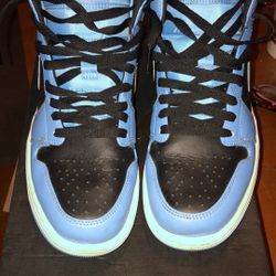 jordan 1 mid university blue and black 