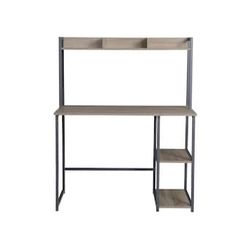Wood Desk With Side Shelves
