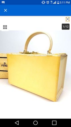 Fendi vintage yellow business bag case very rare
