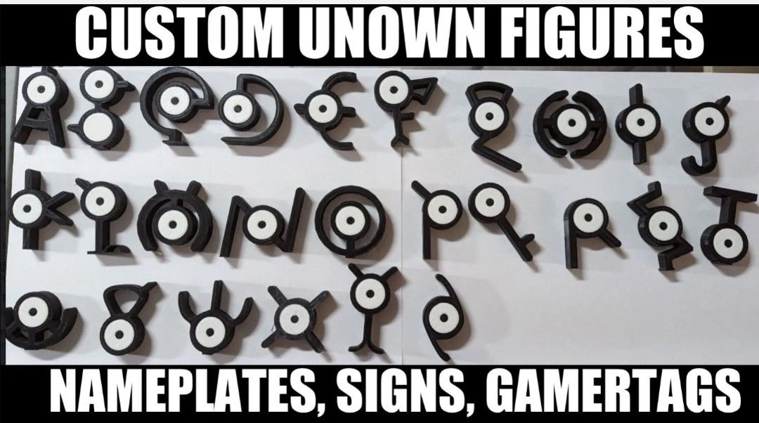 Personalized Unown Figurines For Toys, Names Or Gamertags