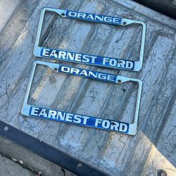 Vintage Orange License Plate Frames
