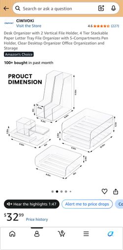 Desk clear organizers