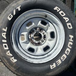 One 14x7 inch stock steel Camaro rally rim 5 on 4.75 lug