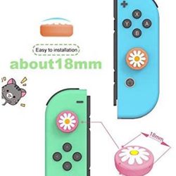 Switch Thumb Grips, 8 Pcs cat paw/sakura/pokemon with a Game Card Storage Protector Case Box for Nintendo Switch, kawaii accessories and animal crossi