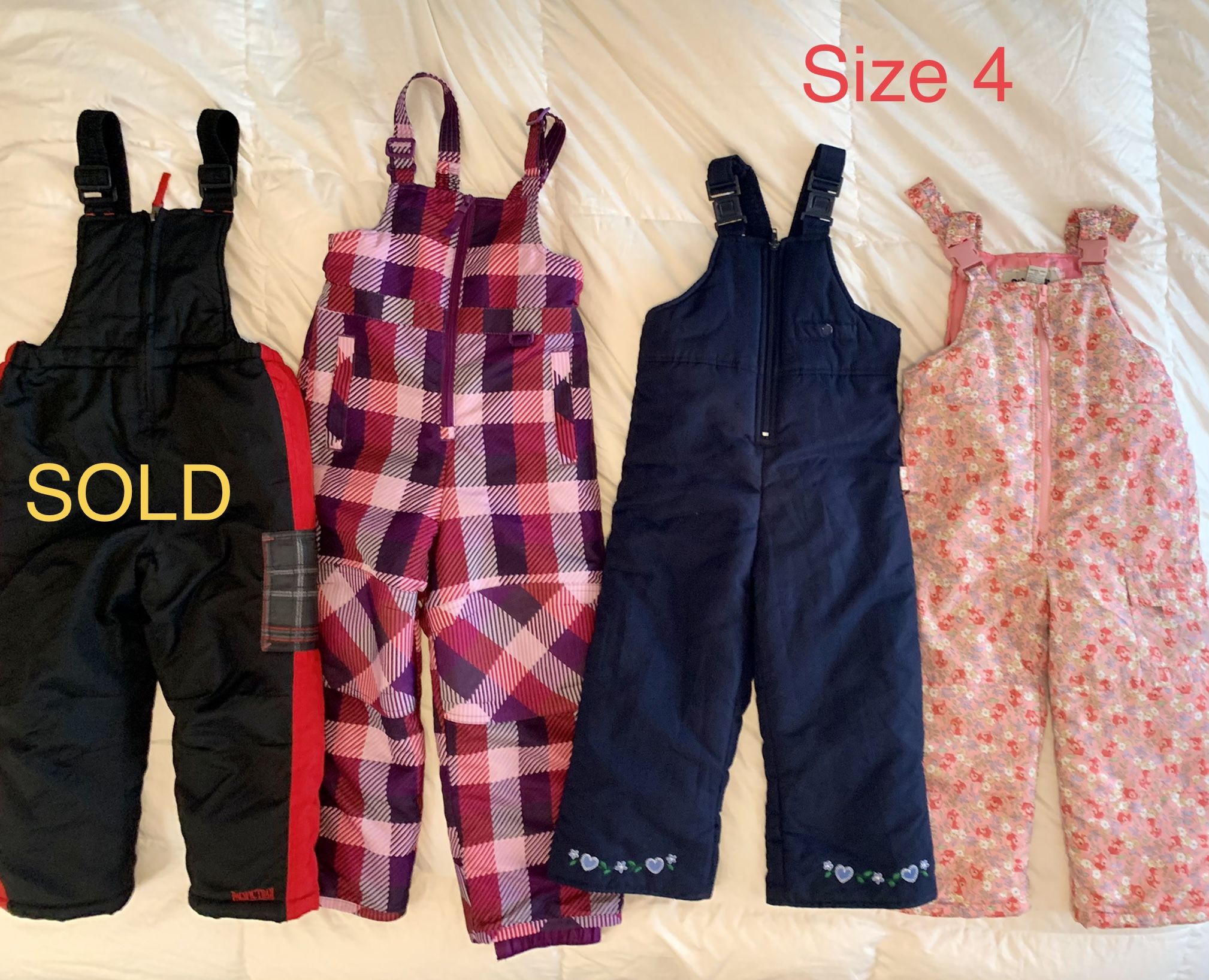 Kids And Adult Snow Bibs/Pants, Boots, Gloves