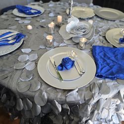 Table Cloth And Table Settings For Quincenira/wedding