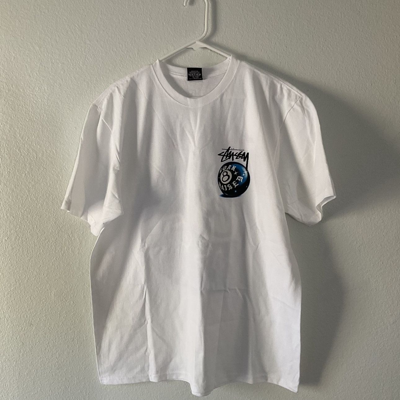 Stussy Born x Raised 8 Ball Tee Size Large for Sale in Escondido 