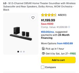 Lg S95AR soundbar like new open box