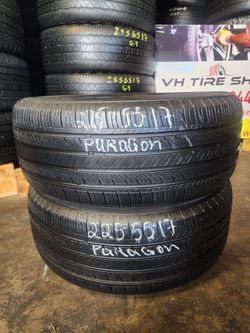 225 55R 17 PARAGON TOUR TIRES 2255517 USED TIRES (PAIR) MOUNT BALANCE INCLUDED