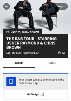 Conert tix Usher & Chris brown