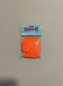 Vintage 2009 Stick-It Felt Letters Numbers Tangerine Orange 1 Inch 80pc Peel and Stick Craft Supply