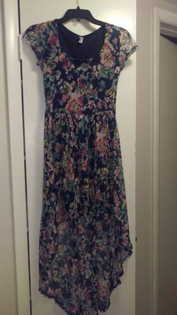 XS lace print hi/low sundress