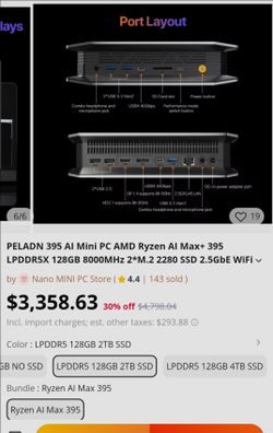 Mini AI 395 Max (Halo Strix) w/128gb of LPDDR5x Ram