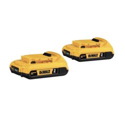 New DEWALT 20-Volt MAX Compact Lithium-Ion 2.0Ah Battery Pack (2-Pack) $70 Firm