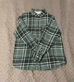 H&M Dark Green Plaid Casual Shirt