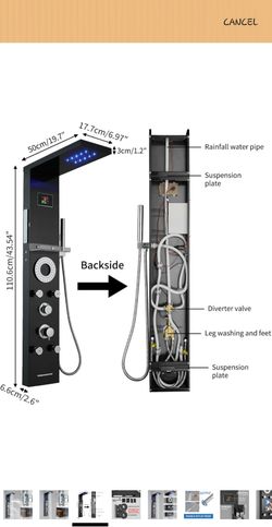 Shower panel tower