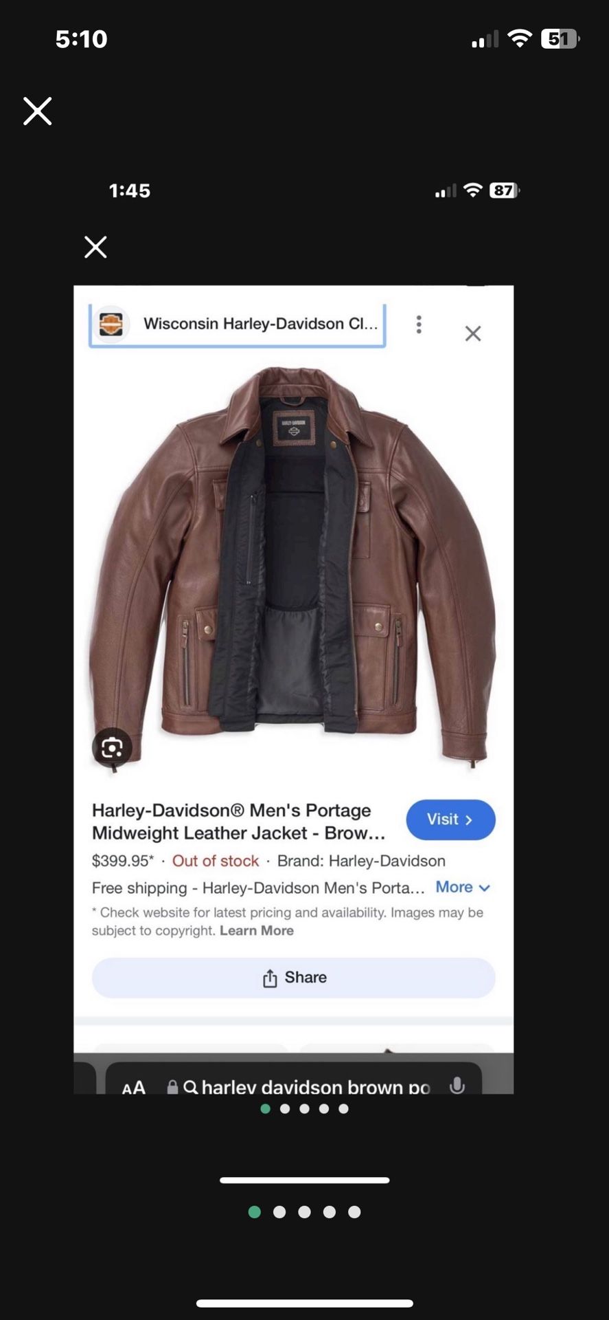 Men’s Harley Leather Jacket 