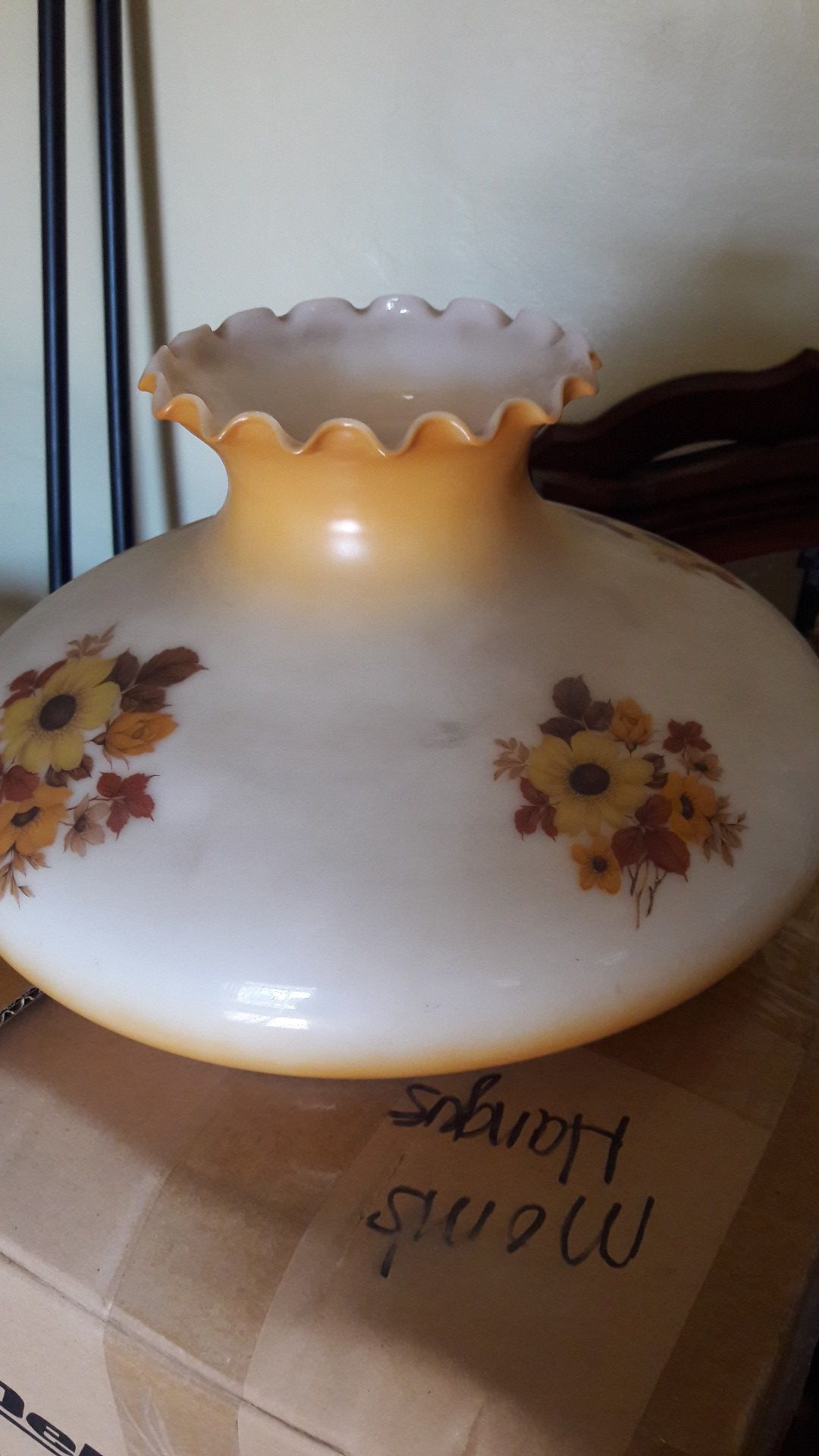 Antique glass lamp shade