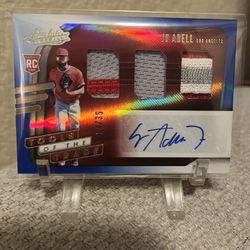 2021 Panini Absolute Tools of the Trade 3 Swatch Signatures Jo Adell #TT3S-JA #14/35